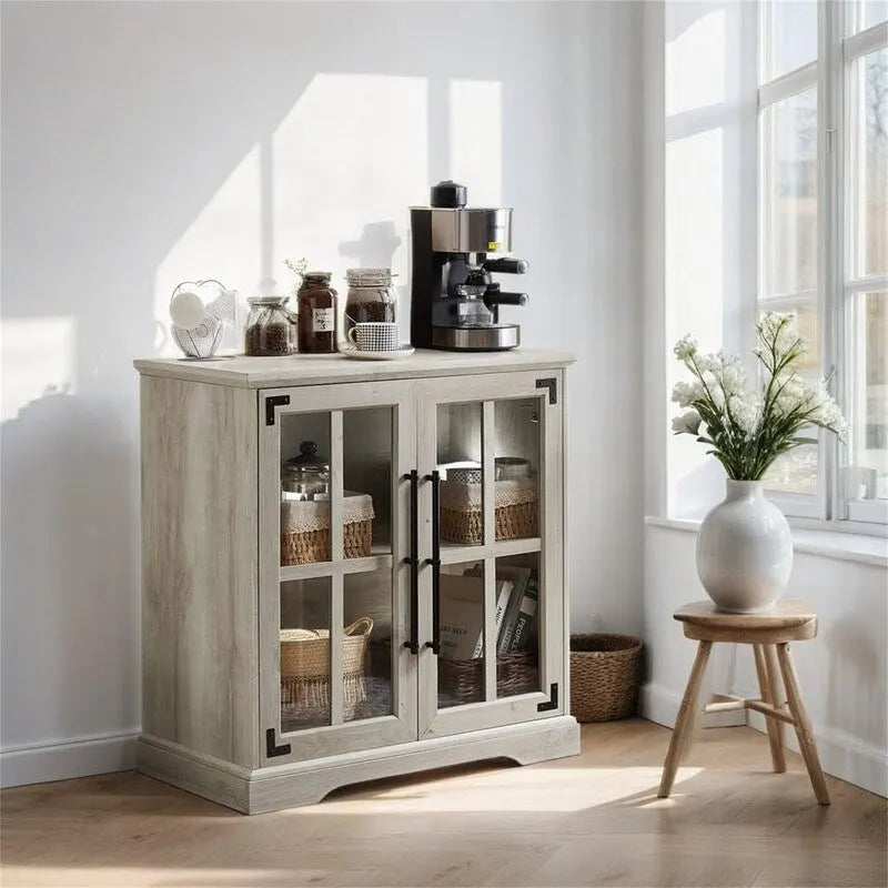 Storage Cabinet with Glass Doors - 16D x 32W x 32H