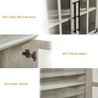 Storage Cabinet with Glass Doors - 16D x 32W x 32H