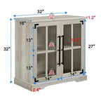 Storage Cabinet with Glass Doors - 16D x 32W x 32H