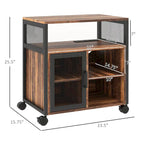 Printer Stand Table with Storage, Mobile File Cabinet with Power Outlets, USB Ports, Cable Hole and Wheels