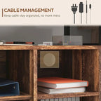 Printer Stand Table with Storage, Mobile File Cabinet with Power Outlets, USB Ports, Cable Hole and Wheels