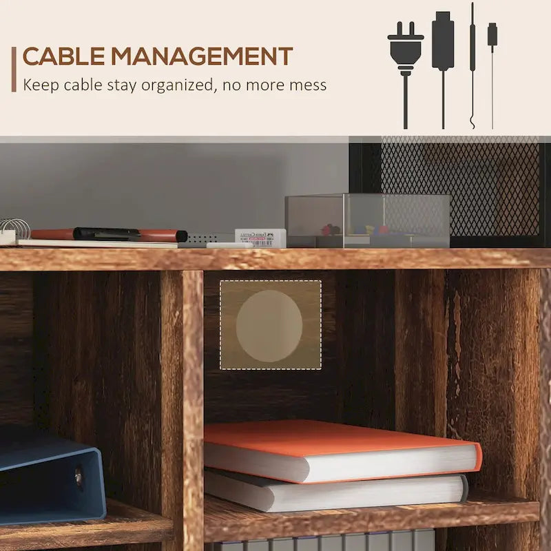 Printer Stand Table with Storage, Mobile File Cabinet with Power Outlets, USB Ports, Cable Hole and Wheels