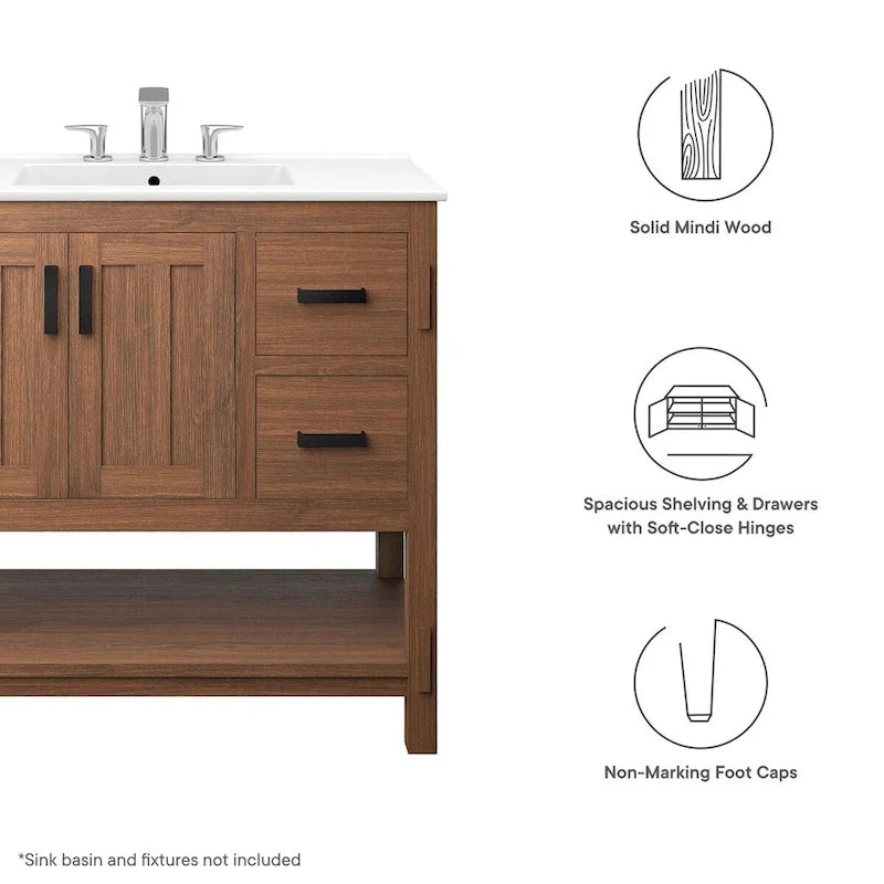 36" Wood Bathroom Vanity Cabinet (Sink Not Included)
