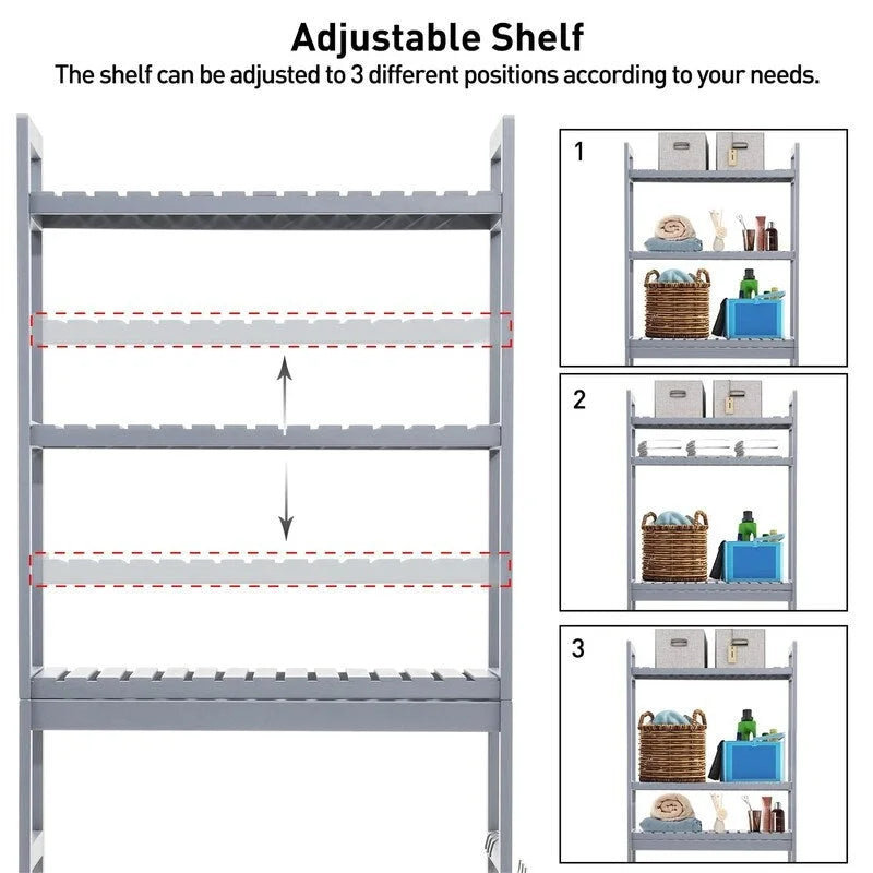 Over-the-Toilet Storage Cabinet with Adjustable Shelves