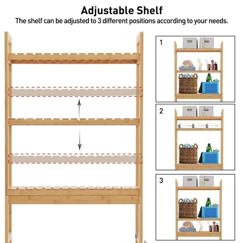 Over-the-Toilet Storage Cabinet with Adjustable Shelves