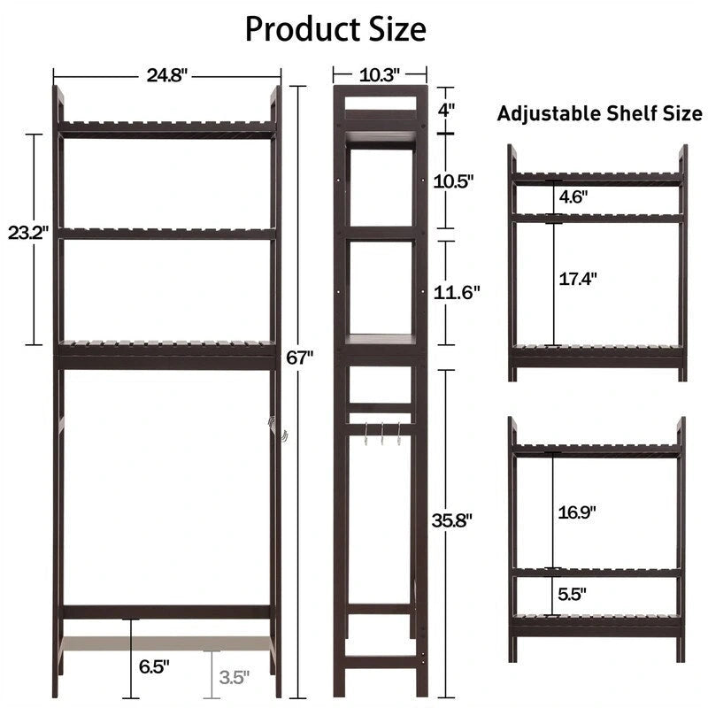 Over-the-Toilet Storage Cabinet with Adjustable Shelves