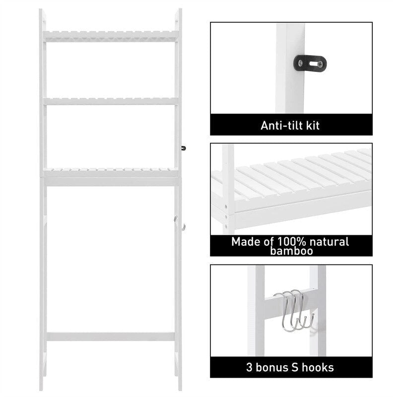 Over-the-Toilet Storage Cabinet with Adjustable Shelves