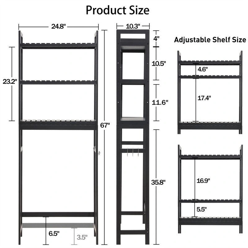 Over-the-Toilet Storage Cabinet with Adjustable Shelves