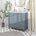 36-Inch Bathroom Vanity Cabinet with USB Charging Port and Resin Sink Top