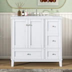 36-Inch Bathroom Vanity Cabinet with USB Charging Port and Resin Sink Top