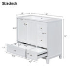 36-Inch Bathroom Vanity Cabinet with USB Charging Port and Resin Sink Top