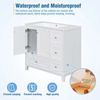 36-Inch Bathroom Vanity Cabinet with USB Charging Port and Resin Sink Top