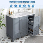 36-Inch Bathroom Vanity Cabinet with USB Charging Port and Resin Sink Top