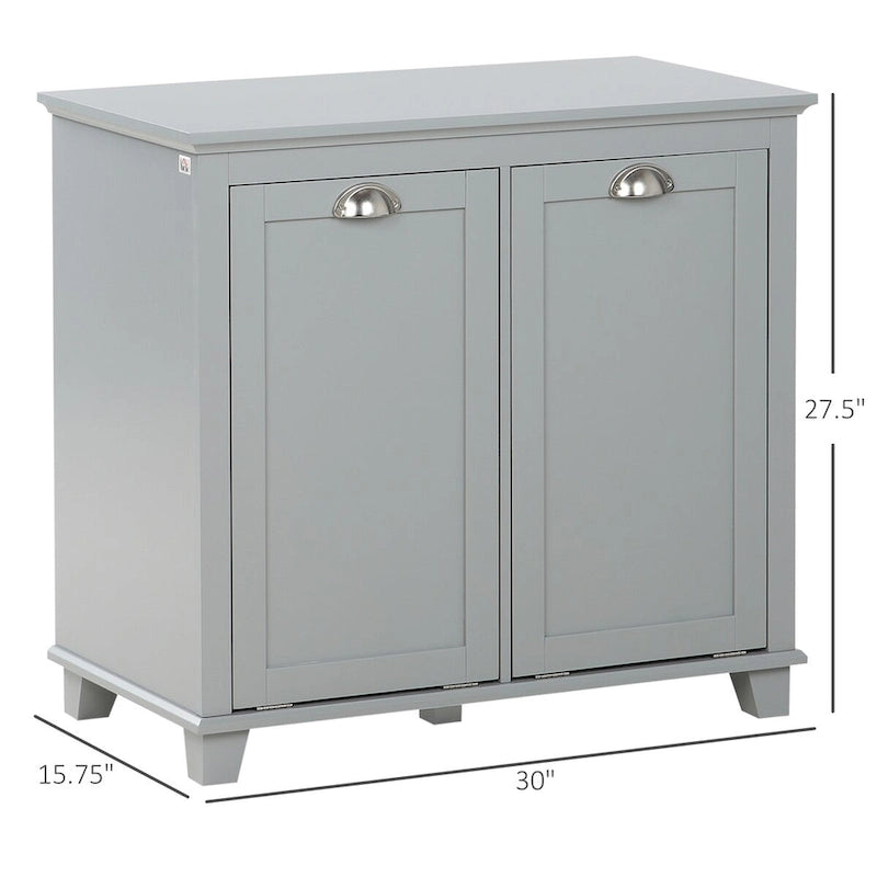 Tilt-Out Laundry Cabinet with Dual Compartment Hamper