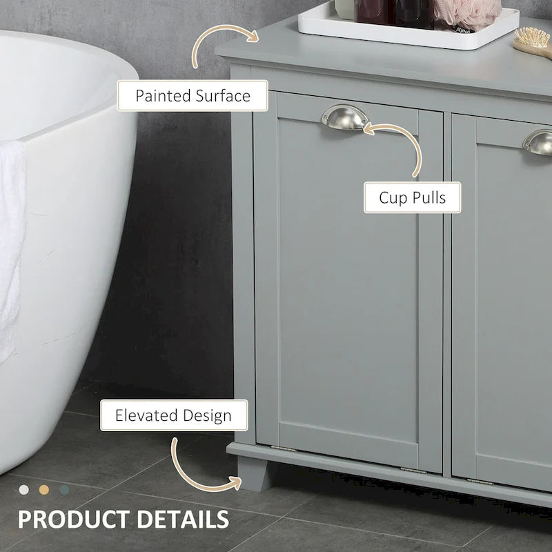 Tilt-Out Laundry Cabinet with Dual Compartment Hamper