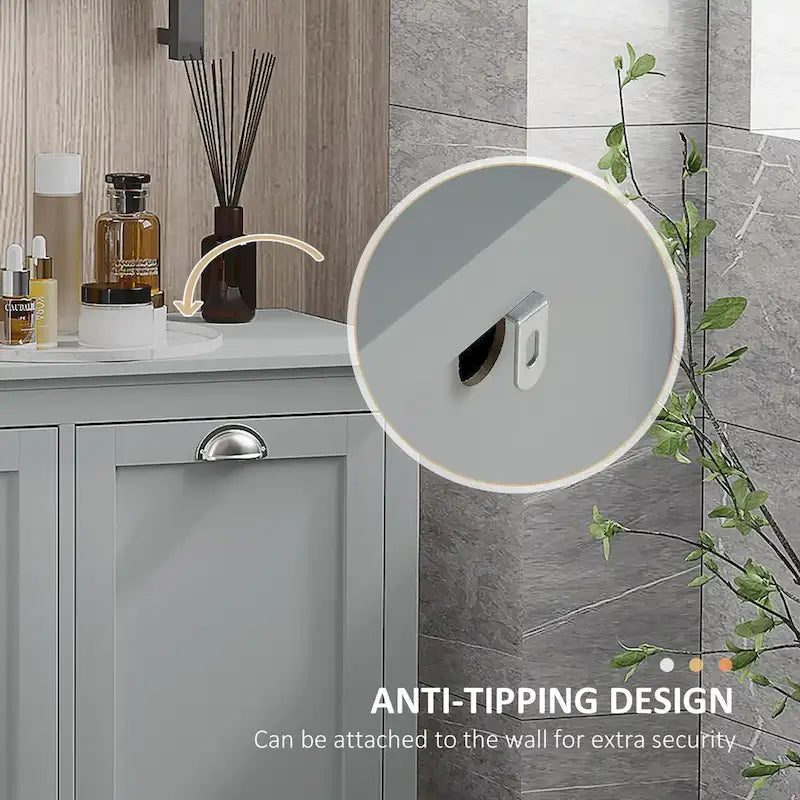 Tilt-Out Laundry Cabinet with Dual Compartment Hamper