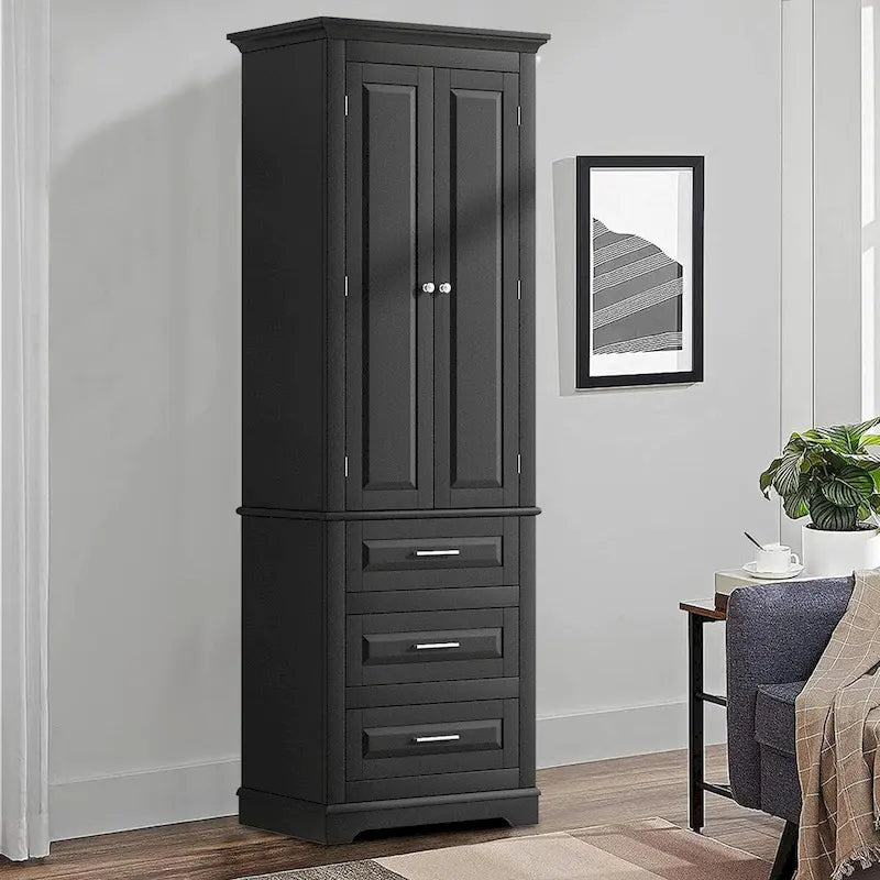 Tall Freestanding Bathroom Storage Cabinet with 3 Drawers