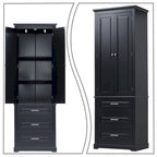 Tall Freestanding Bathroom Storage Cabinet with 3 Drawers
