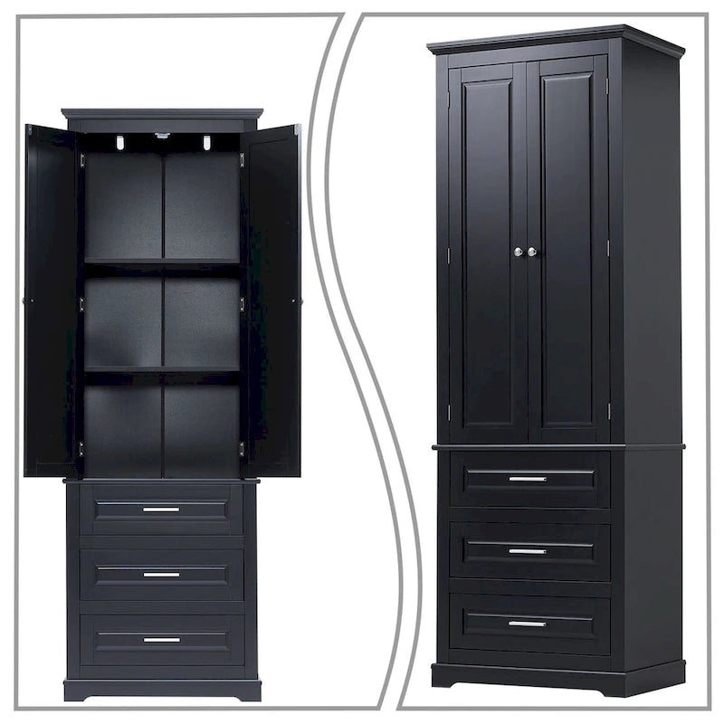 Tall Freestanding Bathroom Storage Cabinet with 3 Drawers