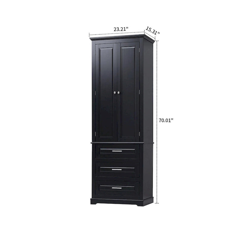 Tall Freestanding Bathroom Storage Cabinet with 3 Drawers