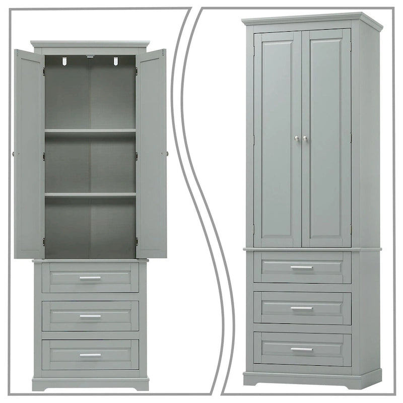 Tall Freestanding Bathroom Storage Cabinet with 3 Drawers