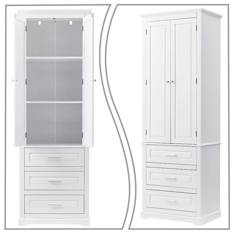 Tall Freestanding Bathroom Storage Cabinet with 3 Drawers