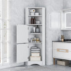 Tall Corner Cabinet with Doors and Adjustable Shelves