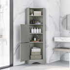 Tall Corner Cabinet with Doors and Adjustable Shelves