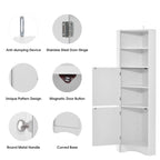 Tall Corner Cabinet with Doors and Adjustable Shelves