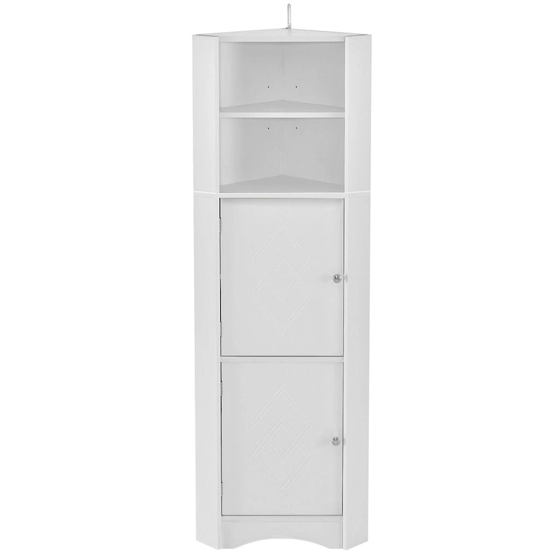 Tall Corner Cabinet with Doors and Adjustable Shelves