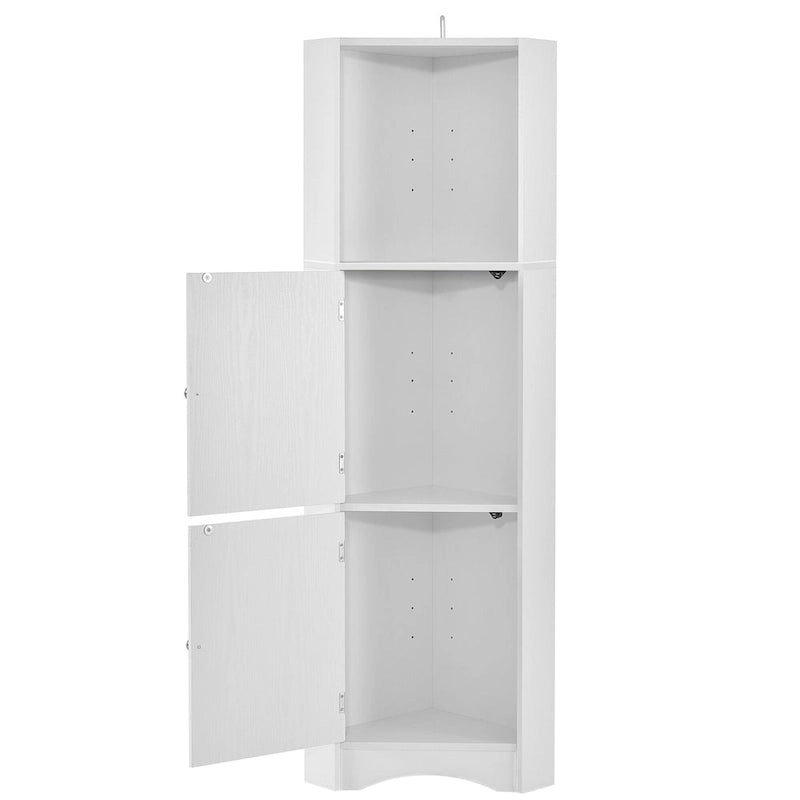 Tall Corner Cabinet with Doors and Adjustable Shelves