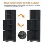 Tall Corner Cabinet with Doors and Adjustable Shelves