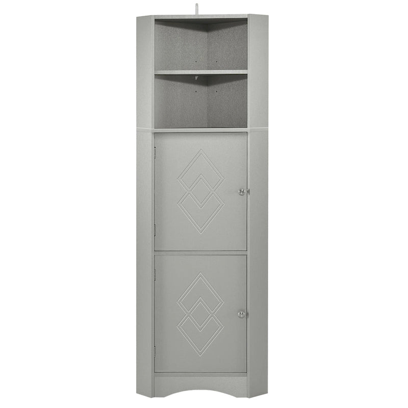 Tall Corner Cabinet with Doors and Adjustable Shelves