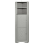 Tall Corner Cabinet with Doors and Adjustable Shelves