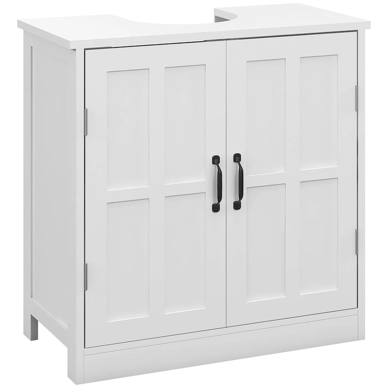 Under Sink Bathroom Cabinet with Adjustable Shelf, White