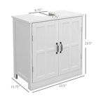 Under Sink Bathroom Cabinet with Adjustable Shelf, White