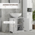 Under Sink Bathroom Cabinet with Adjustable Shelf, White