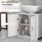 Under Sink Bathroom Cabinet with Adjustable Shelf, White