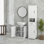 Under Sink Bathroom Cabinet with Adjustable Shelf, White