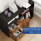 2-Drawer Lateral Filing Cabinet with Lock and Open Shelves