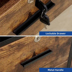 2-Drawer Lateral Filing Cabinet with Lock and Open Shelves