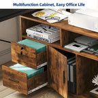 2-Drawer Lateral Filing Cabinet with Lock and Open Shelves