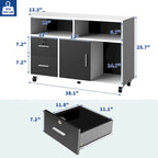 2-Drawer Lateral Filing Cabinet with Lock and Open Shelves