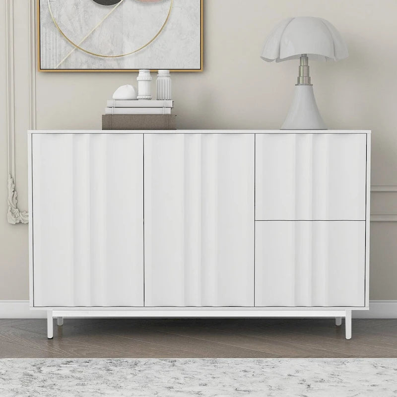 Storage Cabinet with Adjustable Shelves and 2 Drawers