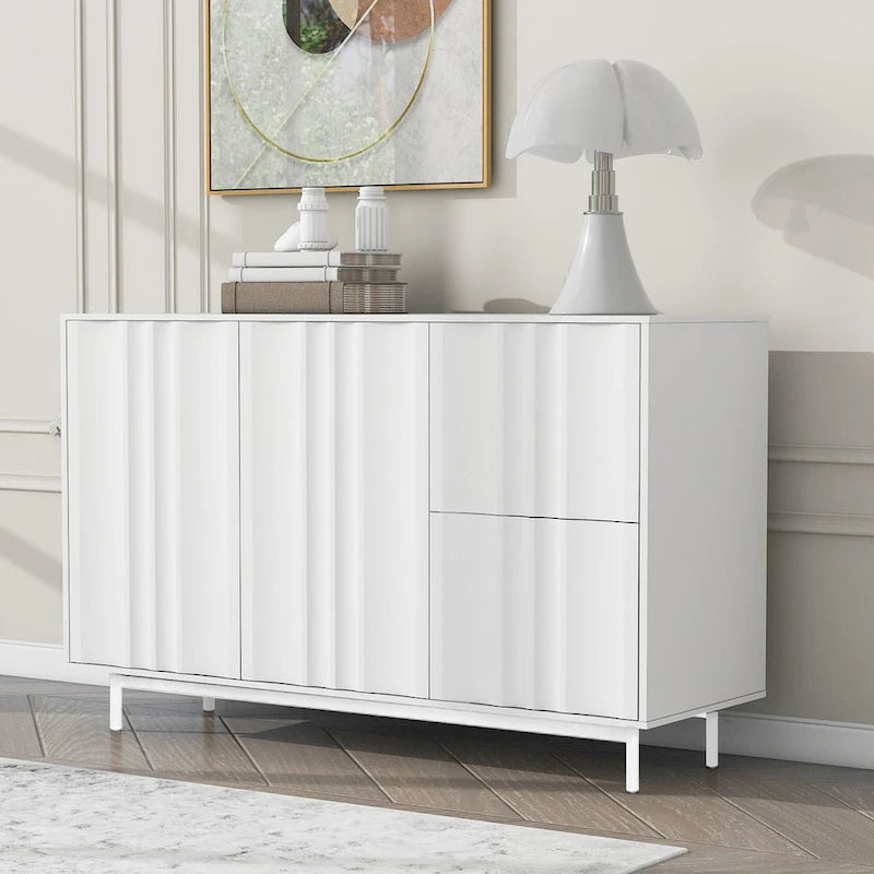 Storage Cabinet with Adjustable Shelves and 2 Drawers