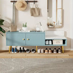 Shoe Storage Bench with Cushioned Seat