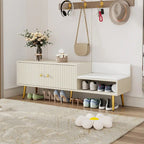 Shoe Storage Bench with Cushioned Seat