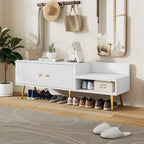 Shoe Storage Bench with Cushioned Seat