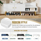 Shoe Storage Bench with Cushioned Seat