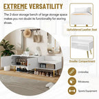 Shoe Storage Bench with Cushioned Seat